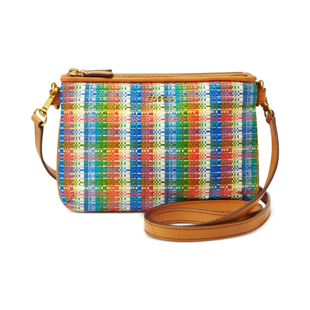 Perfect condition FOSSIL plaid crossbody